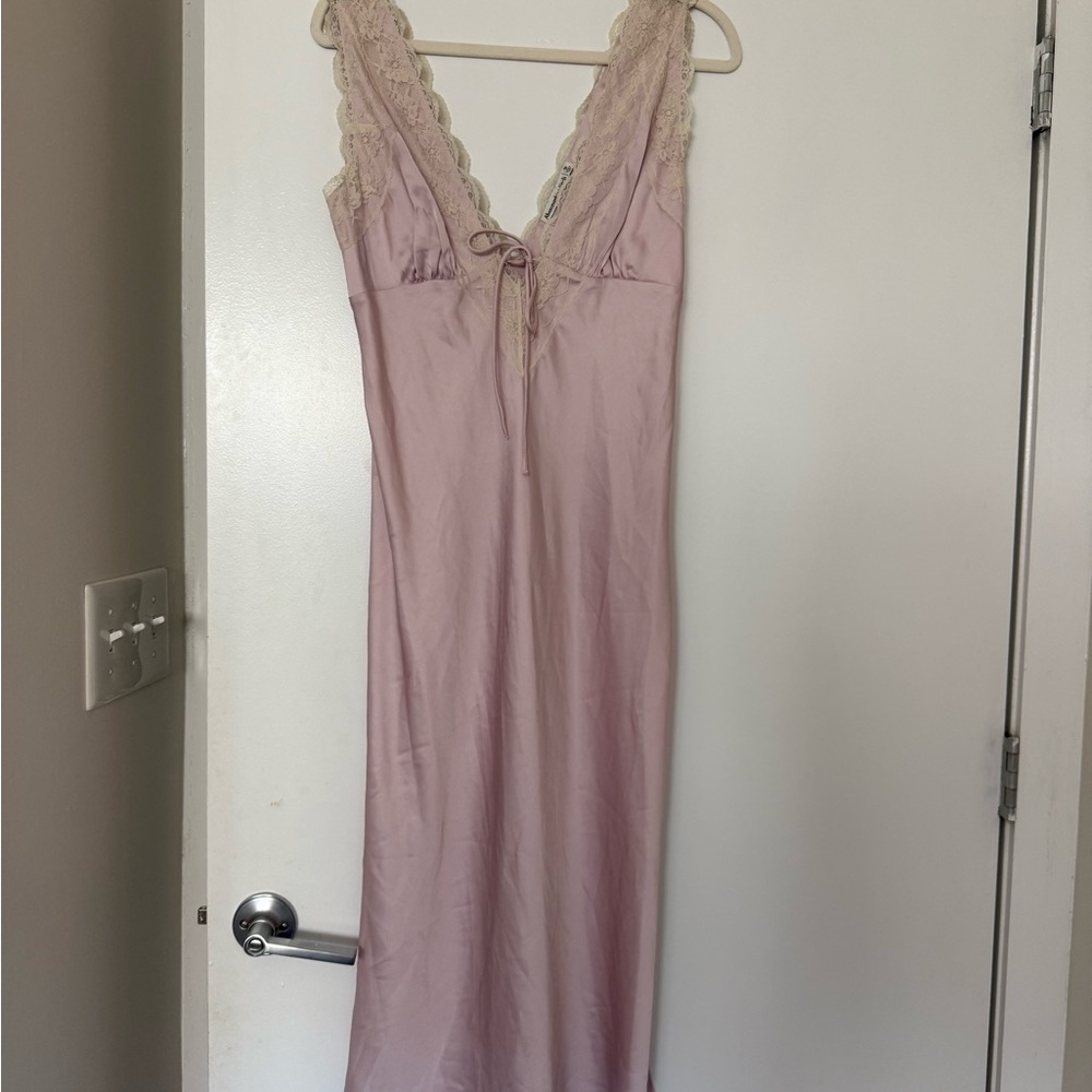 Abercrombie & Fitch Pink Lace Maxi Dress
